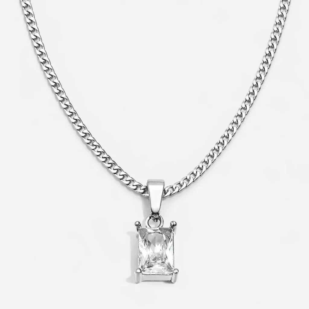 ONYX GEMSTONE NECKLACE (SILVER)