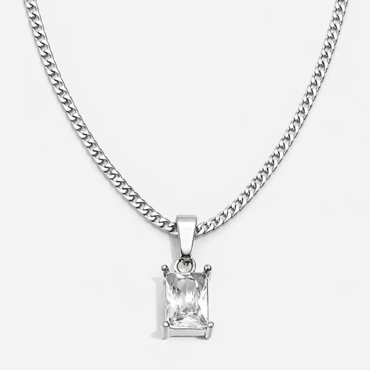 ONYX GEMSTONE NECKLACE (SILVER)