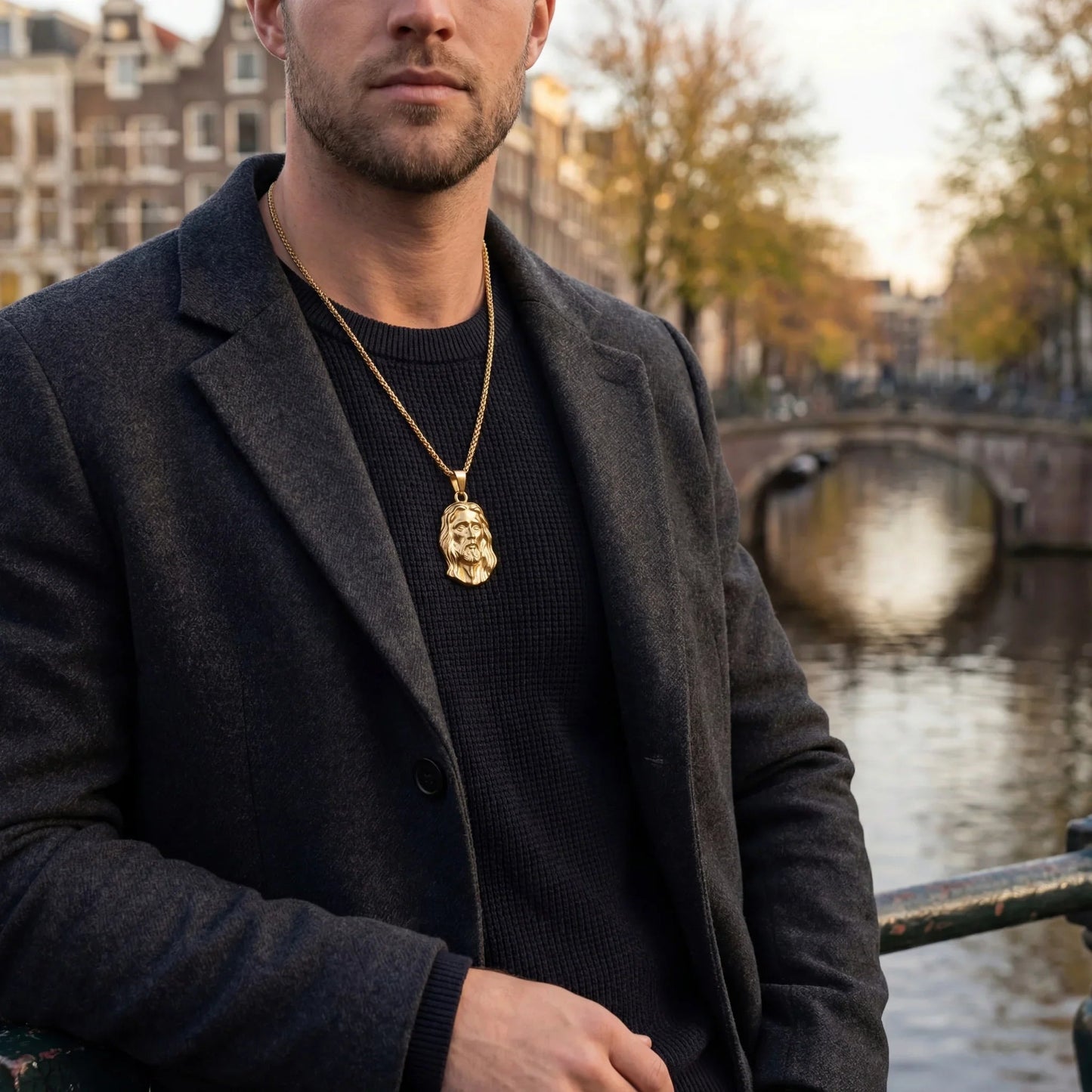 Jesus Piece Pendant (Gold)