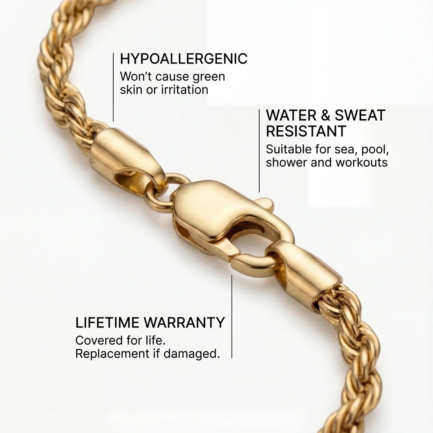 Rope Bracelet 5MM (Gold)