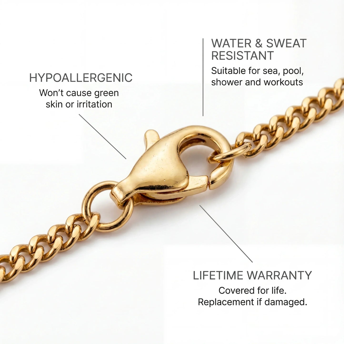 Cross Bracelet 2MM (gold)