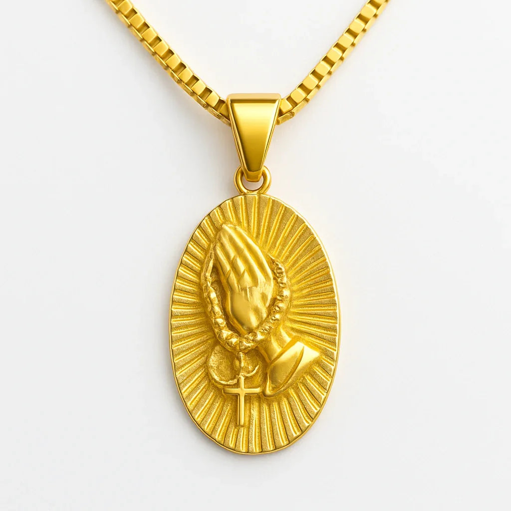 Praying Hands Pendant (Gold)