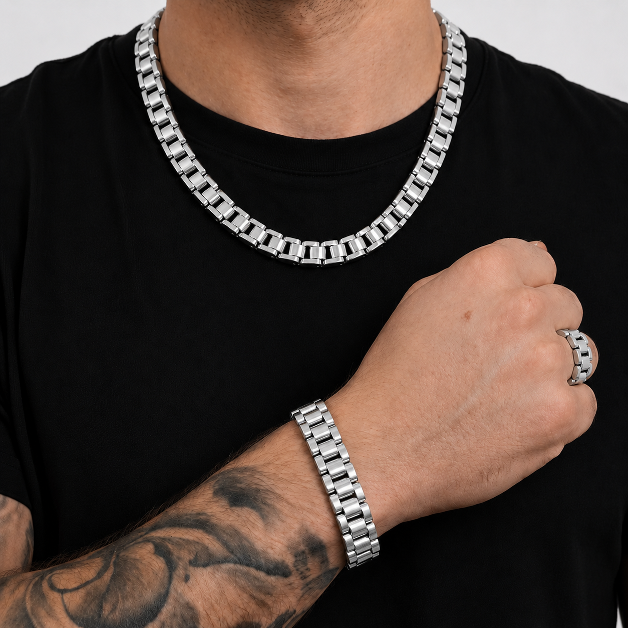 Rolex Chain set Ring (silver)