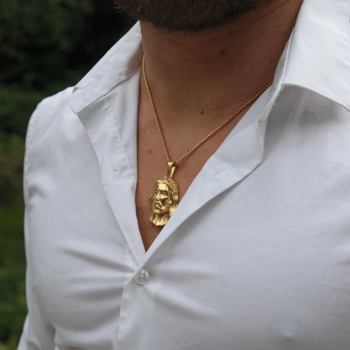 Jesus Piece Pendant (Gold)