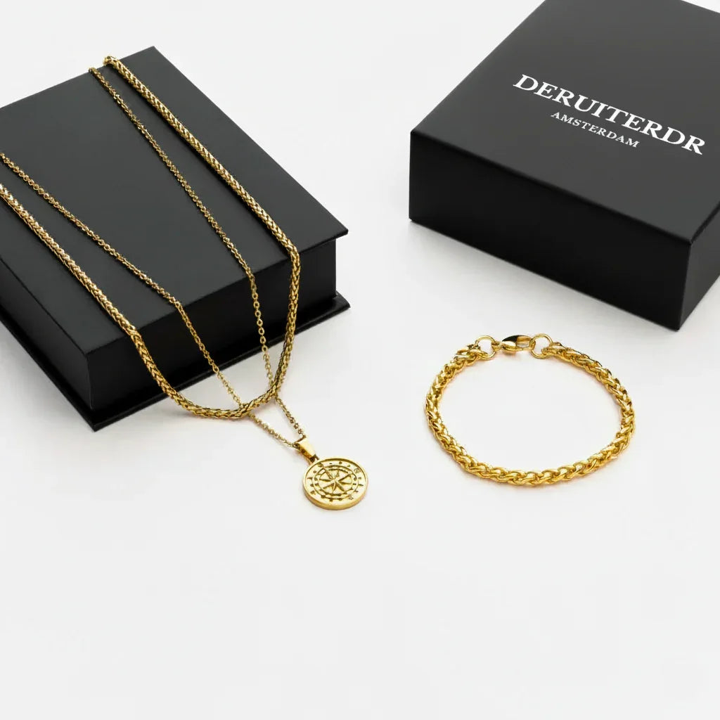 Compass gift set (gold)
