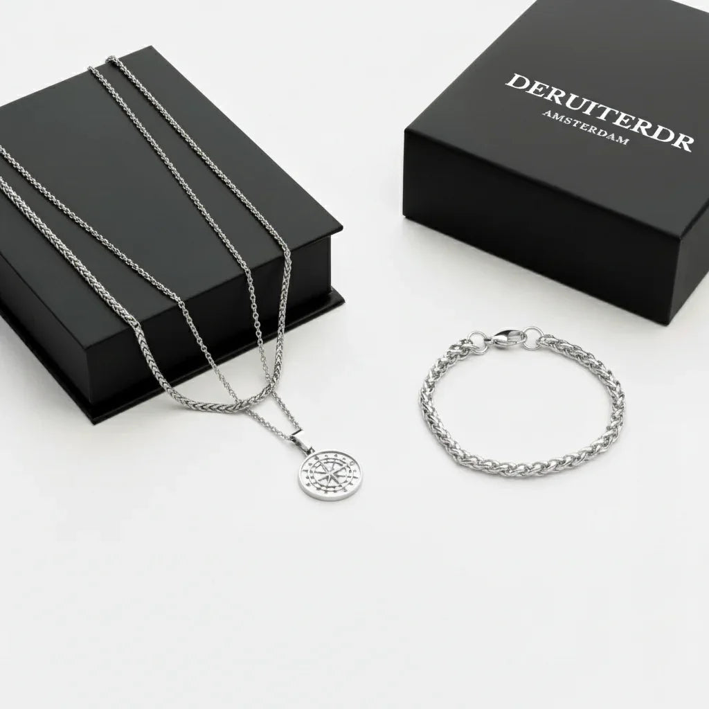 Compass gift set (silver)