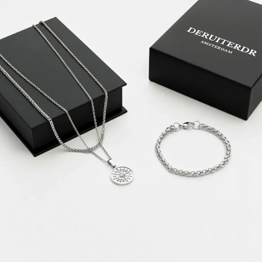 Compass gift set (silver)