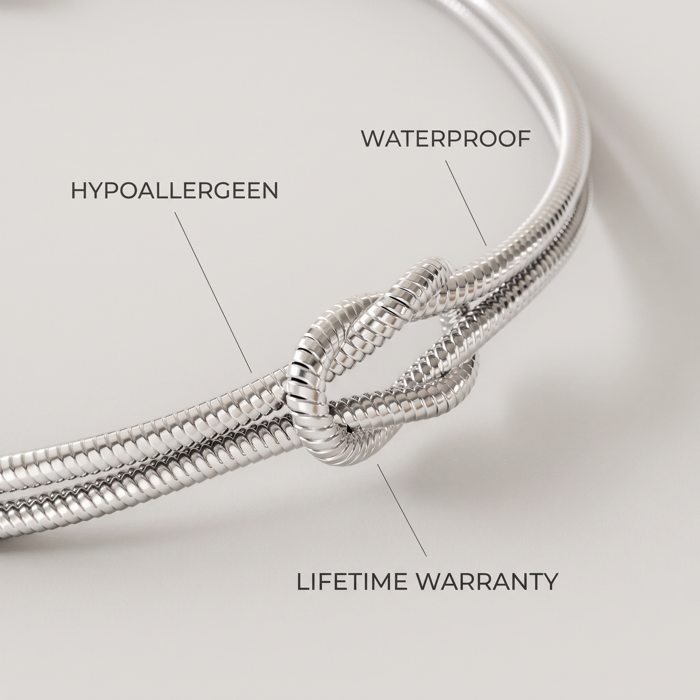 Never Ending Bracelet zilver - details