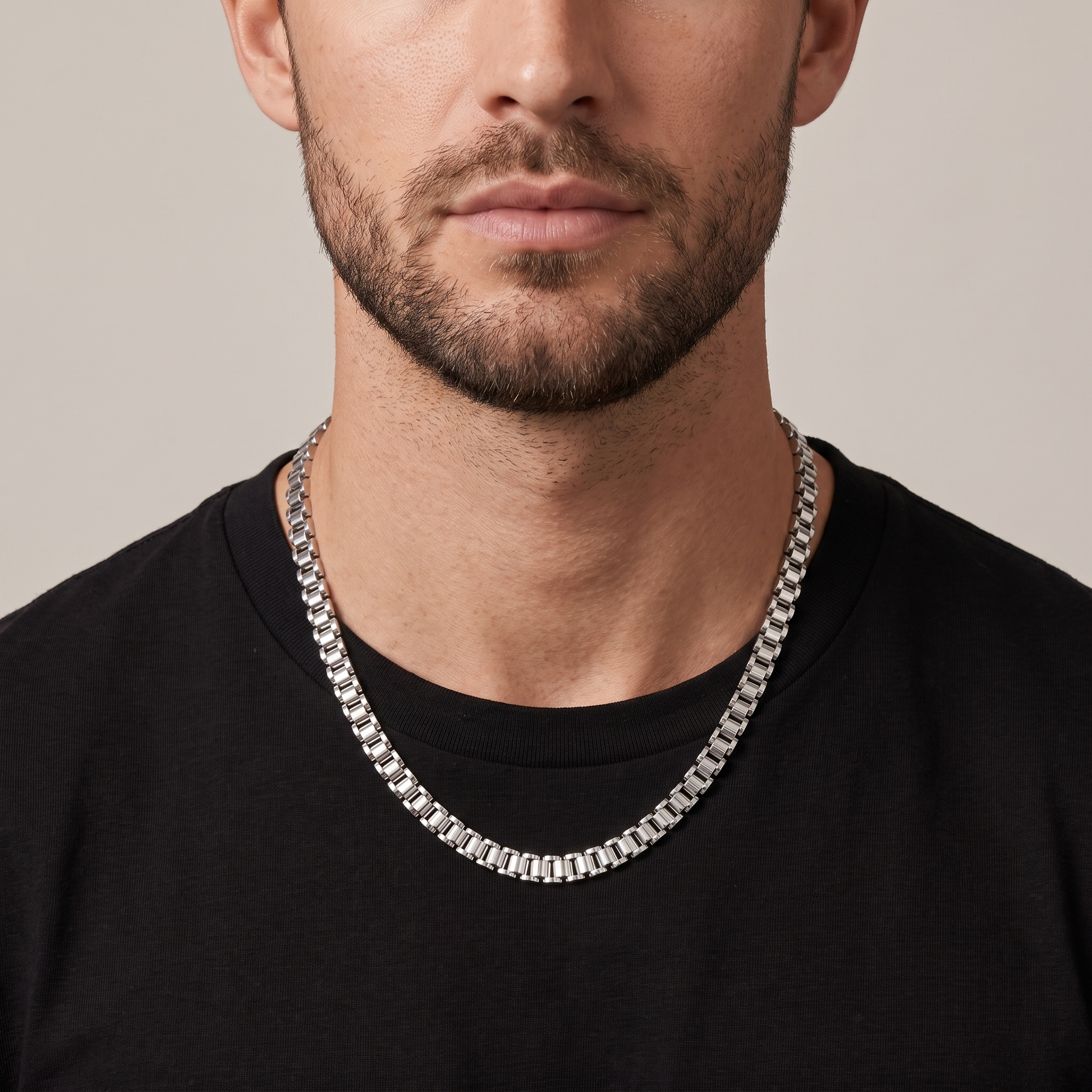 Rolex Chain 10mm silver - gedragen