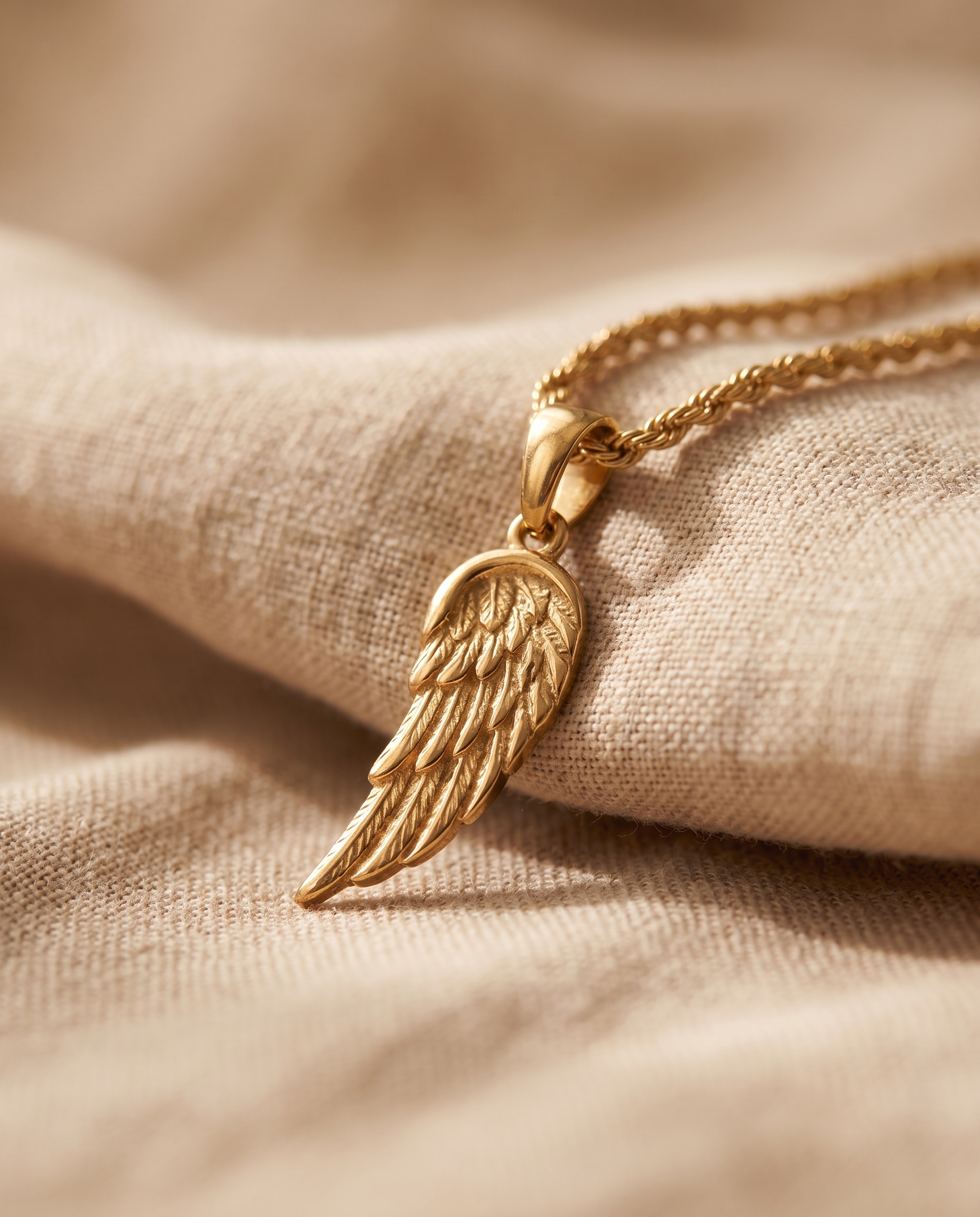 Small Wing Pendant Gold - Macro