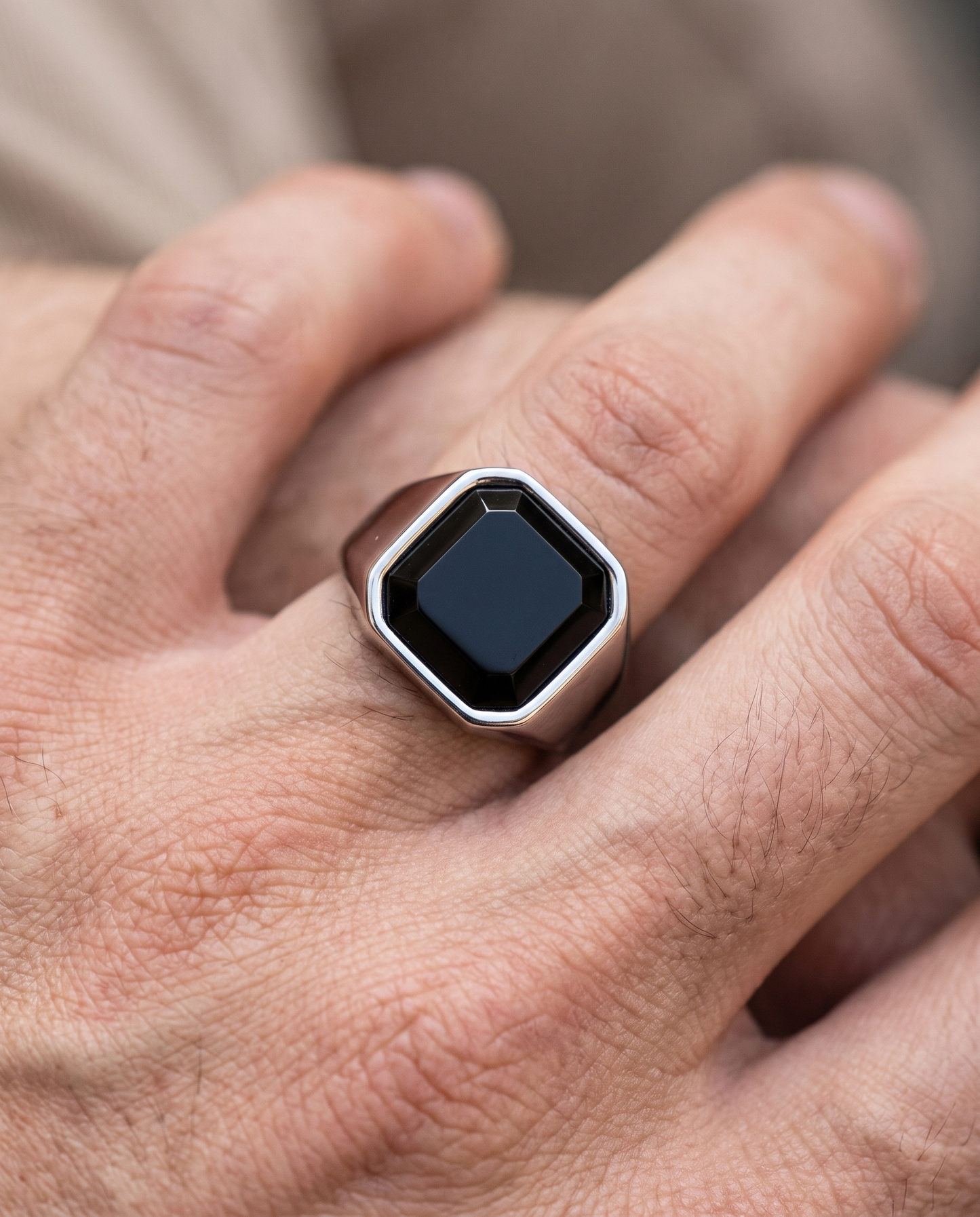 Eclipse ring (silver) - Worn detail