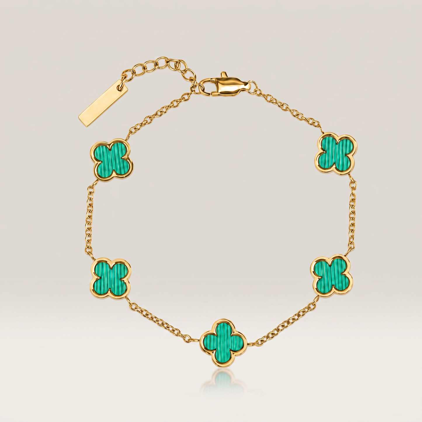 Fortuna Klaver Bracelet groen goud - studio