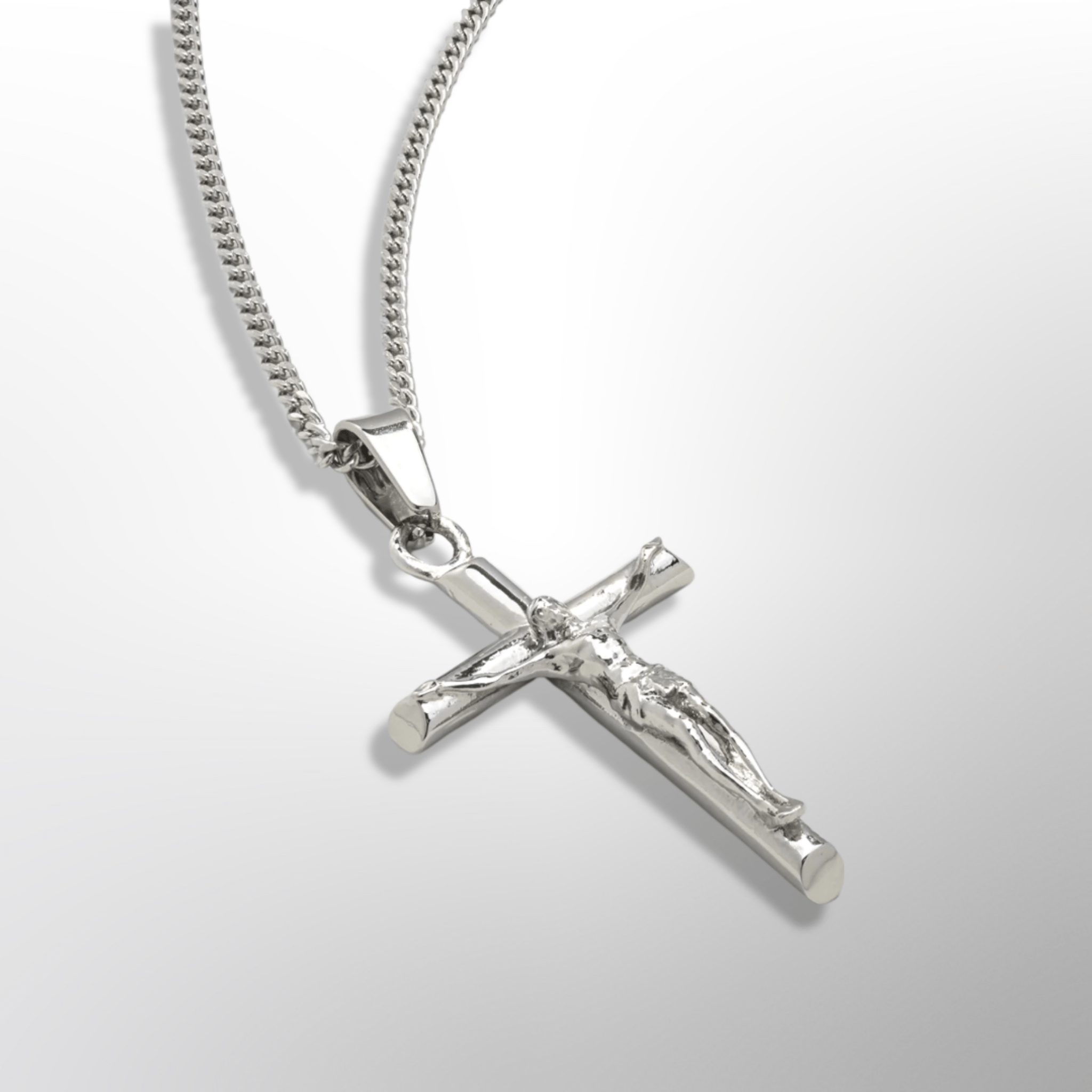 Small Cross Necklace (White Gold) - DeRuiterDR.